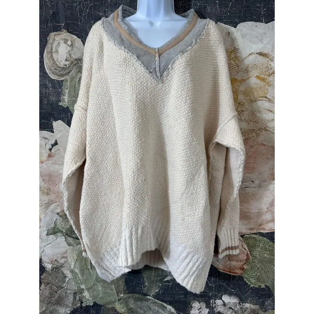 Free People Steffie V Neck Pullover Size S